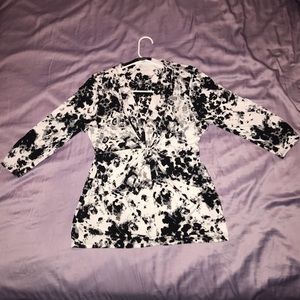 White Black Professional Work Blouse